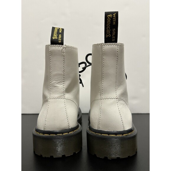 Dr. Martens Luana Boots Women Size 8 White Leather Round Toe Lace Up Combat - Picture 5 of 8